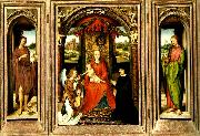 Hans Memling madonnan med barnet tronande med angel och donator France oil painting artist